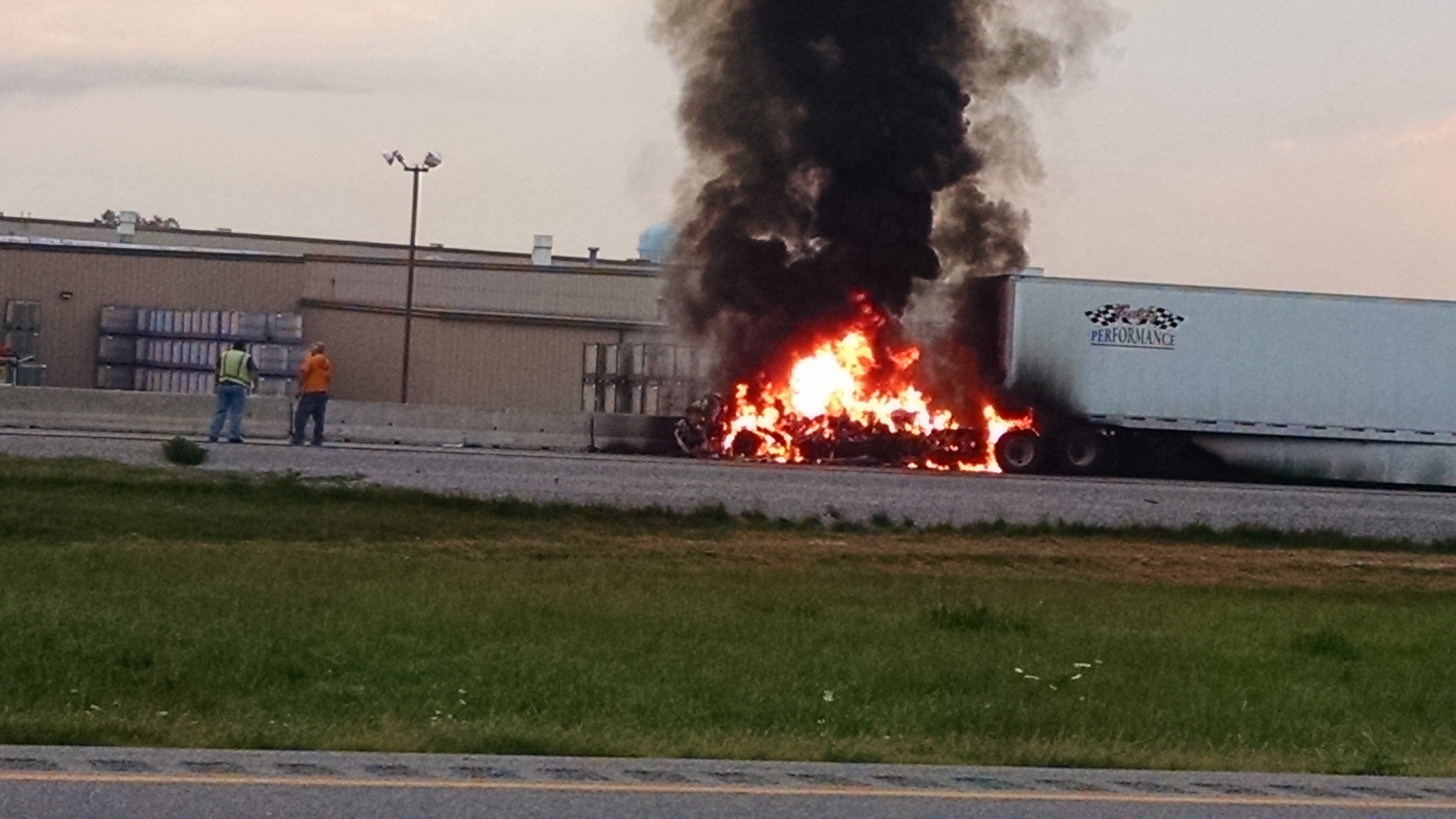 18-Wheeler Burns On I-24