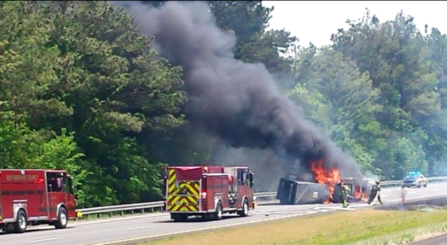 SUV Burns During Mother’s Day Crash
