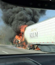 18-Wheeler Catches On Fire Thanksgiving Day