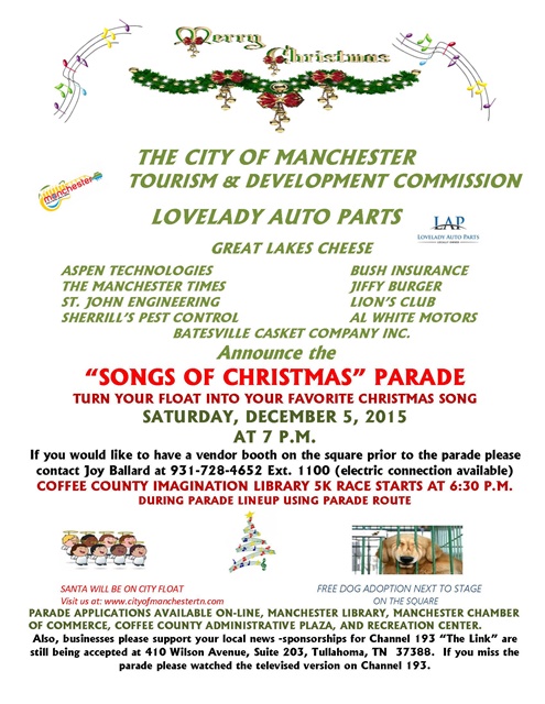 Tullahoma and Manchester Christmas Parade Information