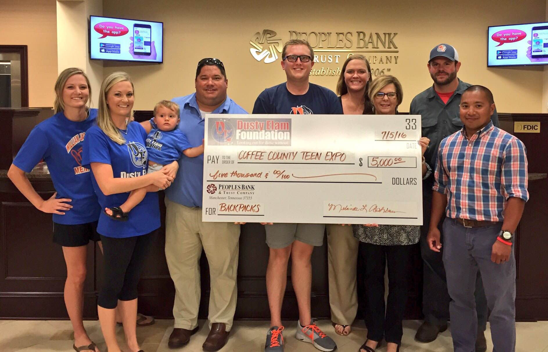 Dusty Elam Foundation makes donation to Coffee County Teen Expo