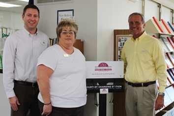 First National Bank of Manchester sponsoring Recharging Station at the Library