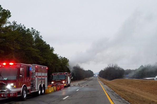 Truck Hauling Toxic Chemicals Crashes on I-24– Traffic Stopped for Many Hours