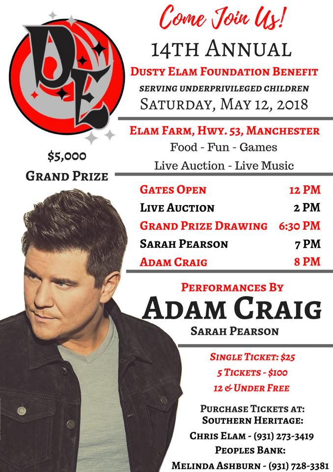 Dusty Elam Foundation 14th Annual Fundraiser is Saturday