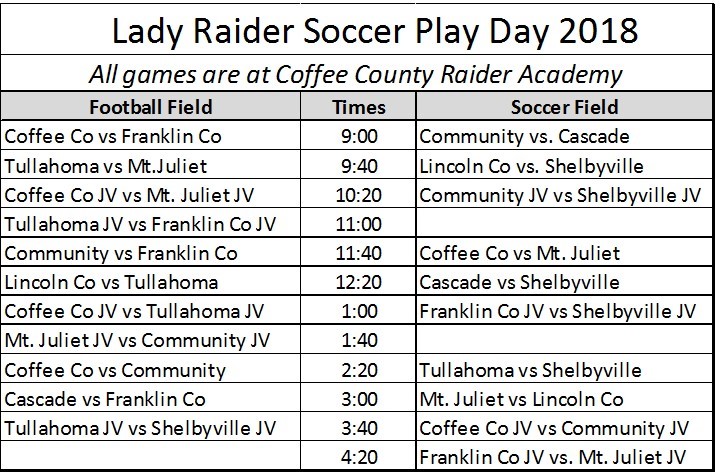 CHS Lady Raider Soccer Hosts Scrimmage Play Day on Saturday