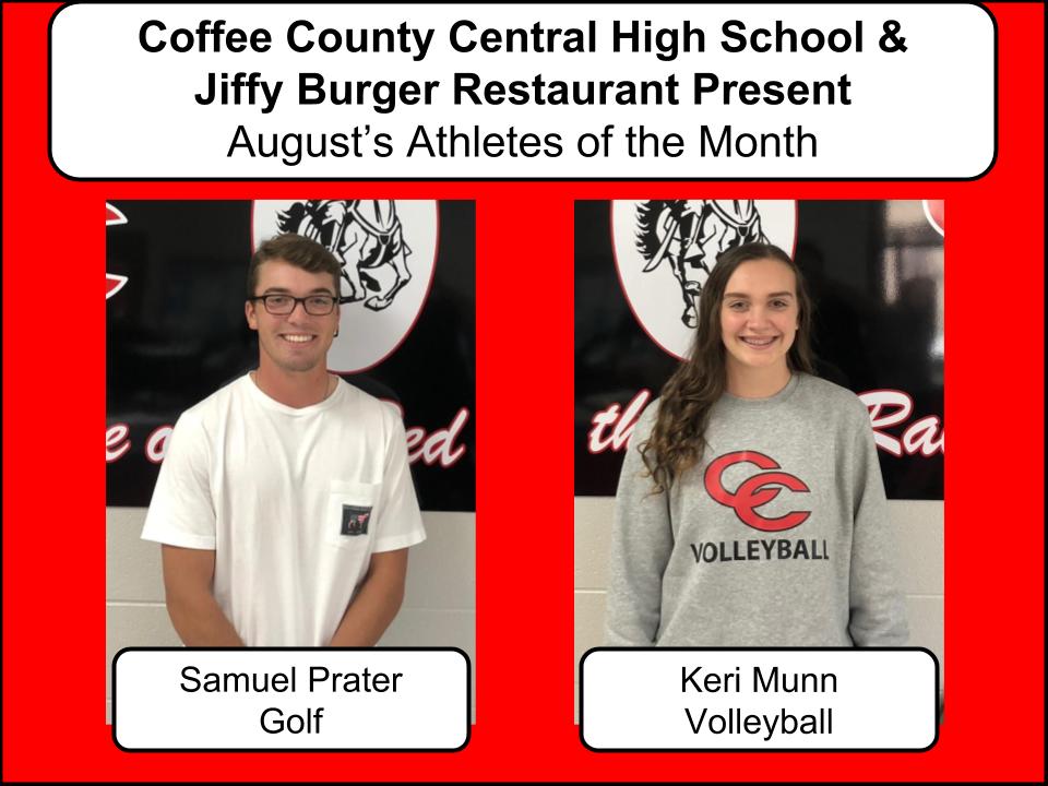 Coffee County Central High School Honors Athletes of the Month