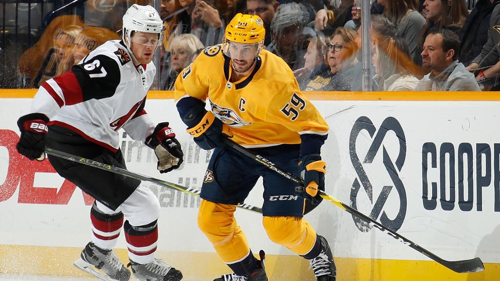 Forsberg Scores on Power Play, Preds Tally Five to Beat Coyotes