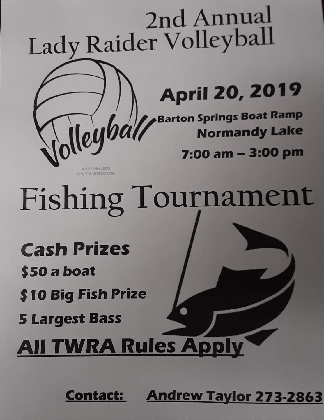 Coffee County CHS Volleyball to Host Fishing Tournament