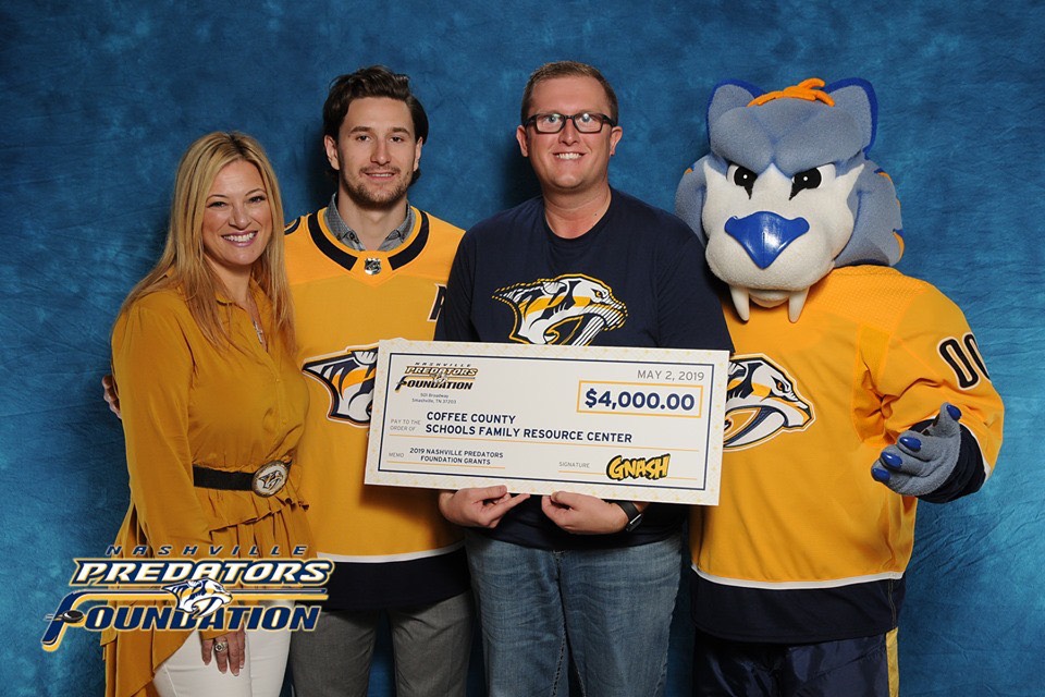 Coffee County Schools Family Resource Center Receives Nashville Predators Foundation Grant