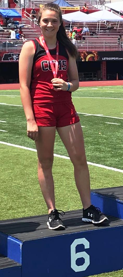 Holli Hancock Medals as CCMS Track Competes in State Meet