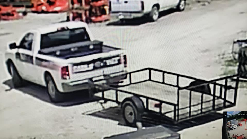 Truck and Utility Trailer Stolen from Brothers Implement Company