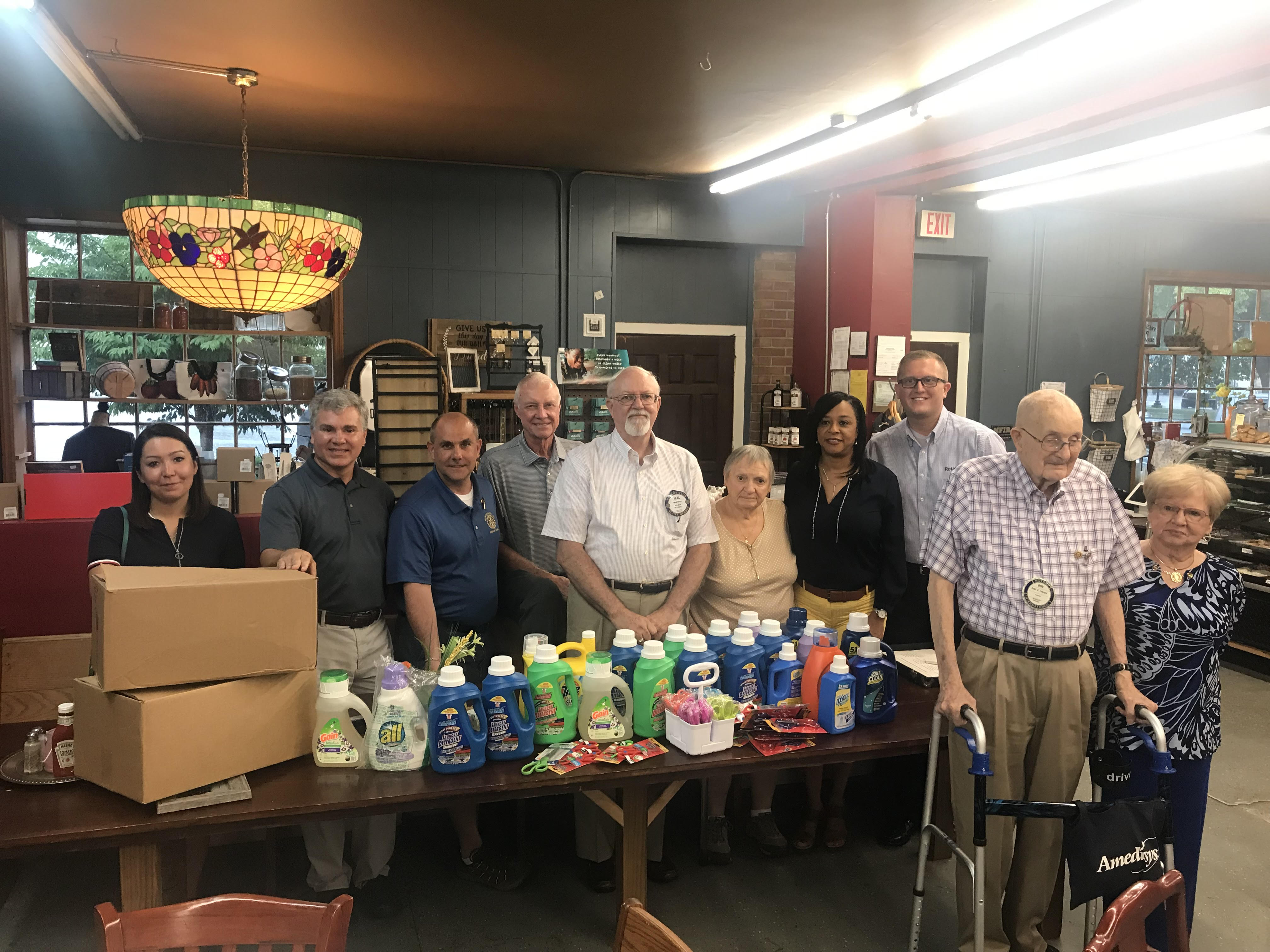 Manchester Rotary collects laundry detergent for school systems