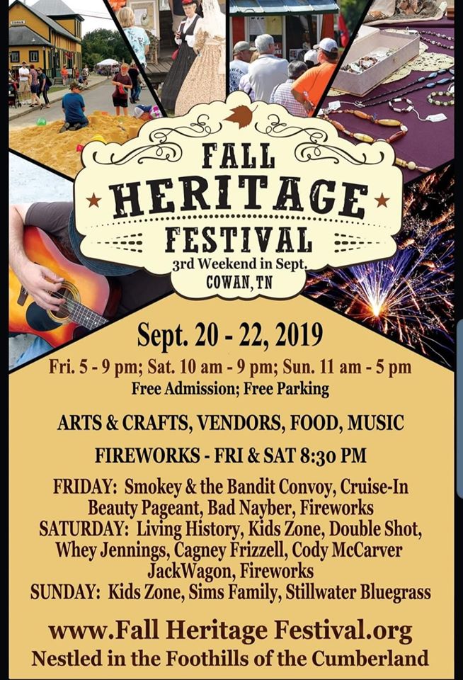 Fall Heritage Festival is Friday, Saturday and Sunday in Cowan