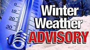 Winter Weather Advisory in effect Sunday night