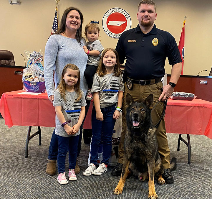 Manchester Police Department hosts retirement ceremony for canine officer