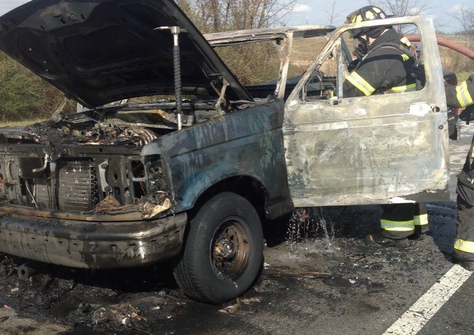 Manchester fire crews extinguish vehicle fire on Hwy 55