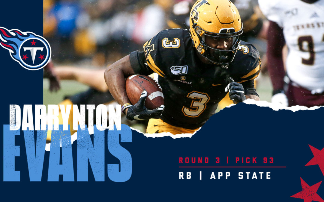 Titans Select Appalachian State RB Darrynton Evans in Third Round of the NFL Draft