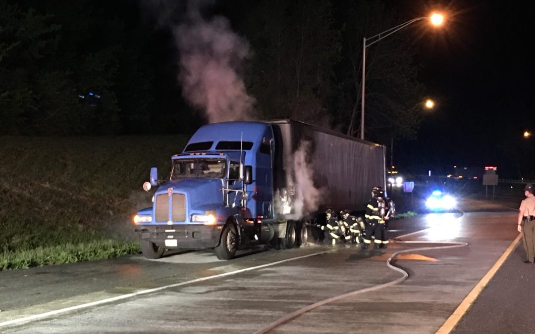 Manchester firefighters extinguish truck fire Tuesday night