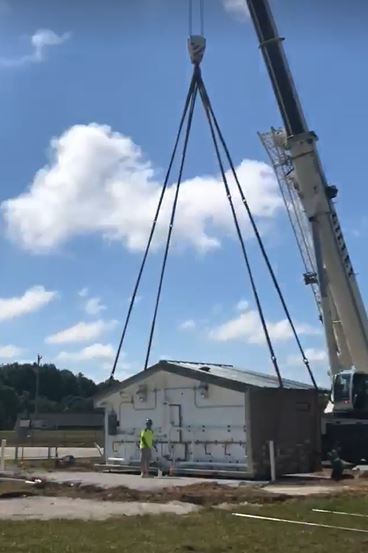 Restrooms being installed at Manchester soccer fields