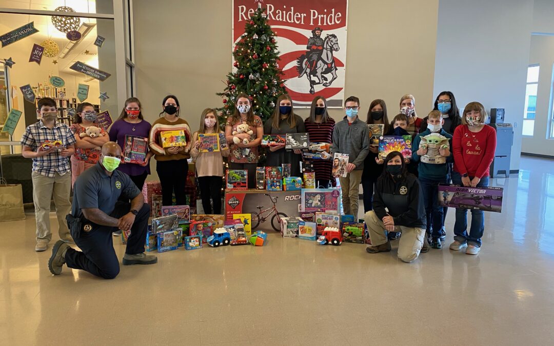 Coffee Middle School students make donation to Toys for Tots