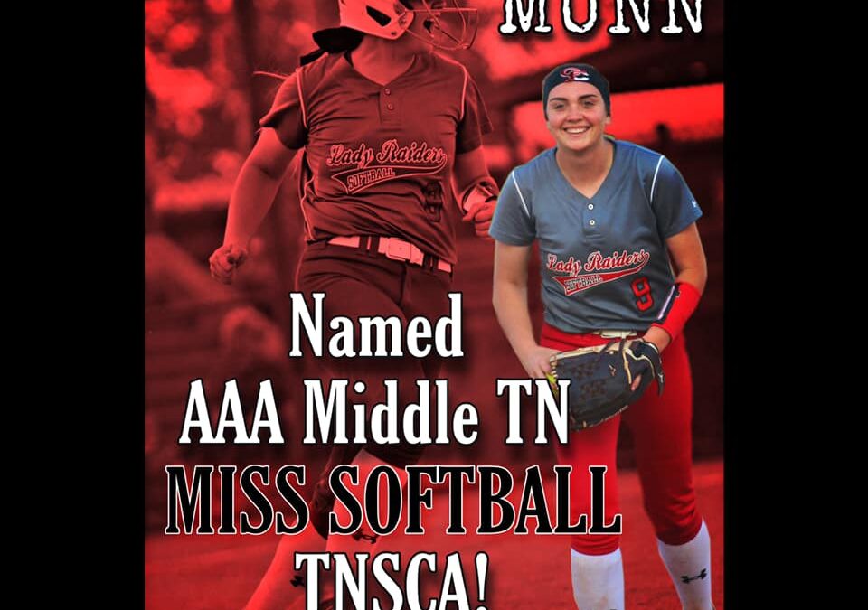 Munn named Middle Tennessee Miss Softball by TNSCA