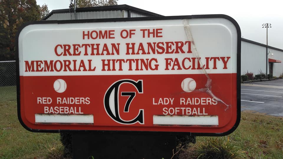 Fundraising underway to replace sign at Crethan Hansert Memorial Hitting Facility