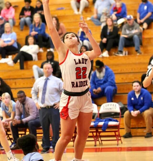 Three Lady Raiders hit double digits in Rockvale blowout