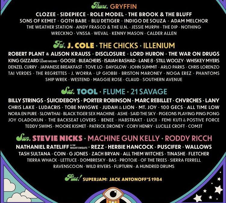 Stevie Nicks, Tool, J. Cole among top artists set for Bonnaroo 2022