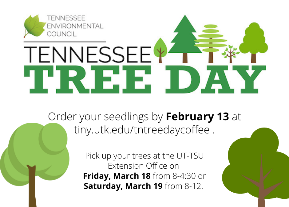 Tennessee Tree Day is coming; pick-up available in Coffee County