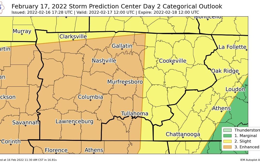 Coffee County under enhanced risk for severe weather Thursday, NWS says